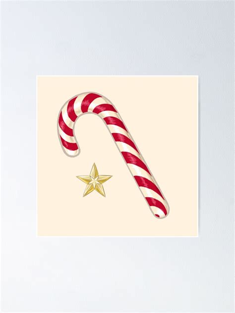 Scattered Candy Canes And Gold Stars Poster For Sale By Vergeoftears