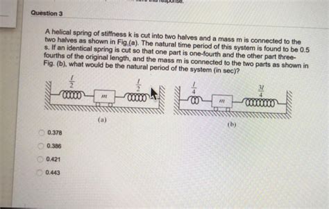 Solved W Orse Question A Helical Spring Of Stiffness K Is Chegg