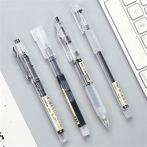 MUJI Style Black Gel Pens Set Of 4 Otrio Stationery Gifts Gel