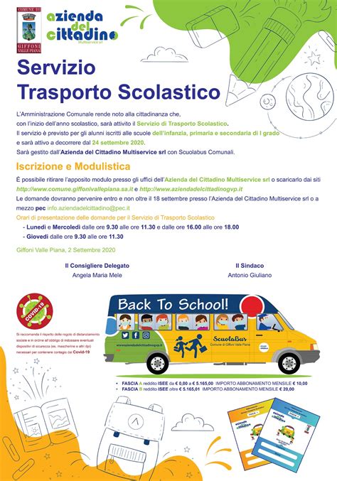 PRE ISCRIZIONE AL SERVIZIO DI TRASPORTO SCOLASTICO 2020 2021 Azienda