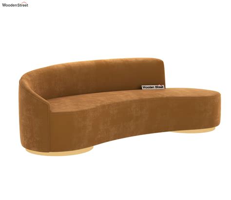 Buy Osbert 3 Seater Curved Sofa Velvet Chestnut Brown At 29 OFF