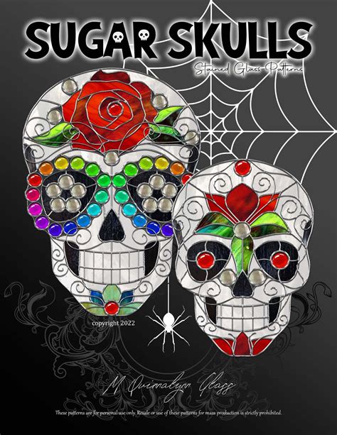 Sugar Skulls Stained Glass Patterns Etsy