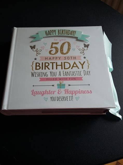 Amazon.com: 50th Birthday Signography Photo Album Slip in 6 x4" Holds ...