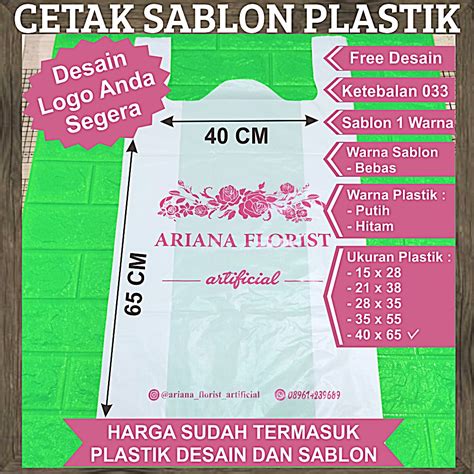 Jual Cetak Sablon Tas Kantong Plastik Kresek Kemasan Packing Ukuran