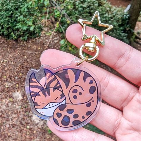 Curled Cat Acrylic Keychain – hanspins