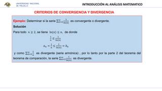 SERIES INFINITAS Y CRITERIOS DE CONVERGENCIA Pptx