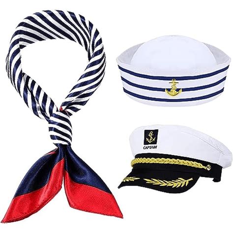 Nullset Captain Hat Navy Sailor Hat And Scarf Set Sailor Hat Cosplay