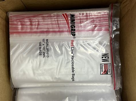 Minigrip Red Line Mgrl P Reclosable Poly Bag Zip Seal Pack