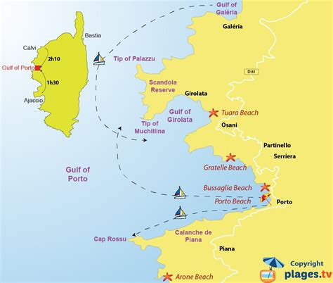 Calanques De Piana Corsica France Map