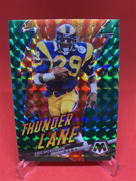 Eric Dickerson 2023 Panini Mosaic Thunder Lane Green Mosaic Prizm TL