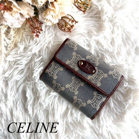 【にコメント】 Celine 【希少】celine セリーヌ 折り財布 スエード トリオンフ ヴィンテージの ブランド