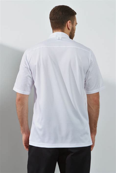 Китель поварской мужской с коротким рукавом, двойная отстрочка, спина ...