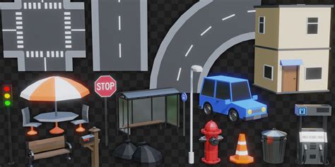 Low Poly City Asset Pack Blender Market