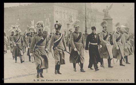 Germany WWI Kaiser Wilhelm II And 6 Sons Portrait Real Photo RPPC