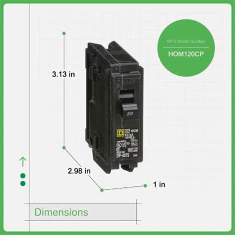 Square D Homeline 20A Single-Pole Standard Trip Circuit Breaker, 1 ct ...