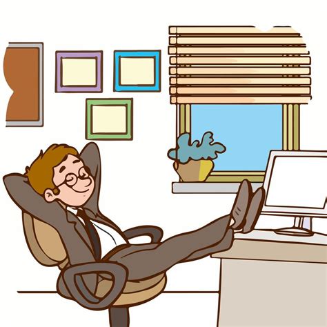 Lazy Office Worker Cartoon Vector Illustration 16883404 Vector Art At