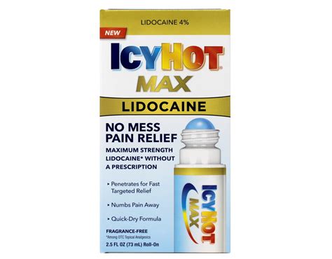 Pack Icyhot Lidocaine Plus Menthol No Mess Pain Relief Applicator