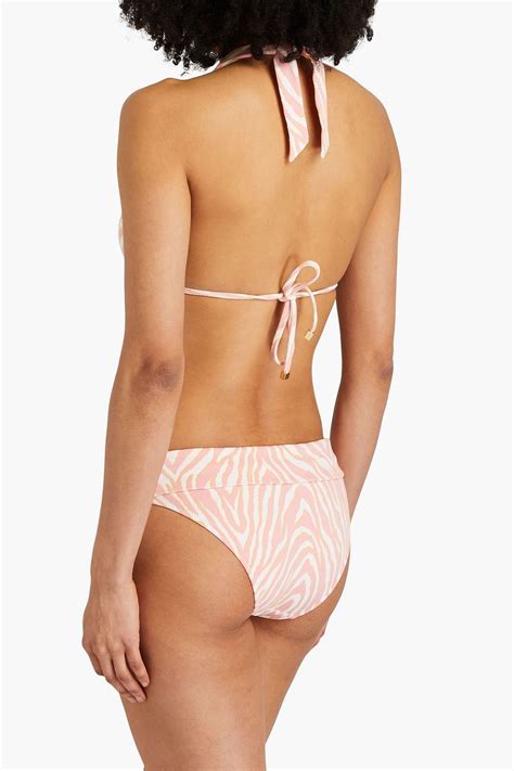 Heidi Klein Palermo Zebra Print Stretch Jacquard Low Rise Bikini Briefs