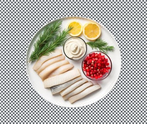 Premium Psd Delicious Pickled Herring Isolated On Transparent Background