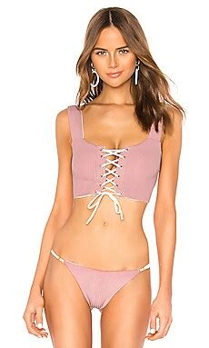 Kya Lola Reversible Bikini Top In Dahlia Shell Revolve