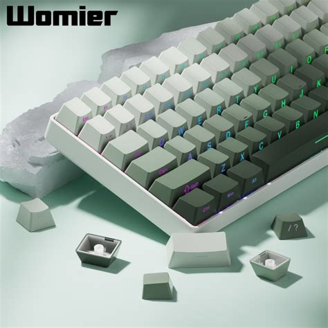 WOMIER 136 Keys Double Shot Keycaps Side Printed PBT Custom Keyboard