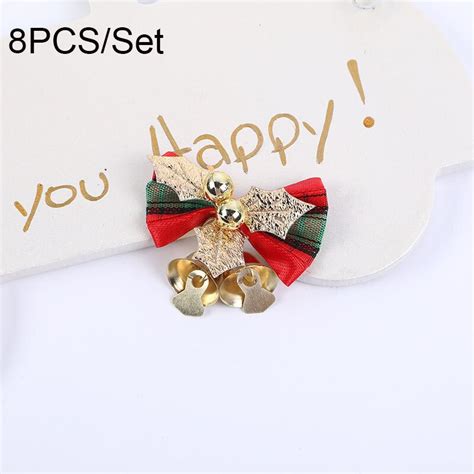 8pcs Set Handmade Bowknots Christmas Bows With Bel Vicedeal