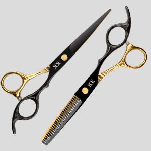 Professionelle Schwarz Gold Friseurschere Edelstahl Friseur