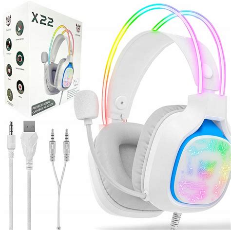 ONIKUMA X22 SŁUCHAWKI GAMINGOWE DLA GRACZY DO GRANIA Z MIKROFONEM RGB