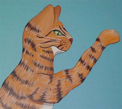 Wall Art Orange Tabby Cat Folk Art Painting 21 X 16 Inches - Etsy