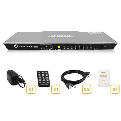 4 Port Kvm Black Hdmi Video Switch By Tesmart