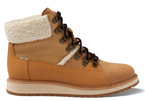 Toms Waterproof Desert Tan Suede And Leather Womens Mesa Boots In