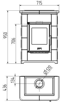 Kaminofen Wamsler KF 108 Montafon Schwarz Keramik Creme 7kW Bei