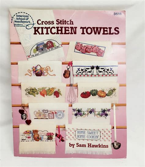 Cross Stitch Kitchen Towels Designs Counted Pattern Book Ebay