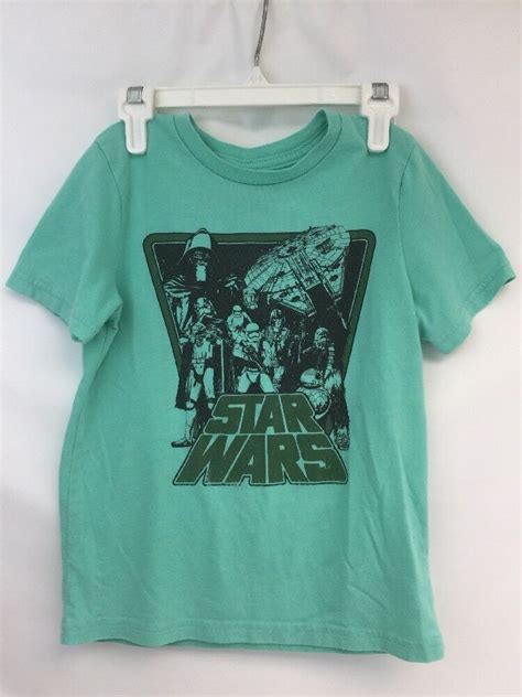 Star Wars T Shirt Youth Size 6 Teal Black Storm Troopers Chewbacca Jedi Ebay