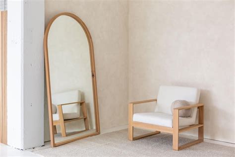 Arch Floor Mirror In American Oak By Mr And Mrs White For Sale At 1stdibs