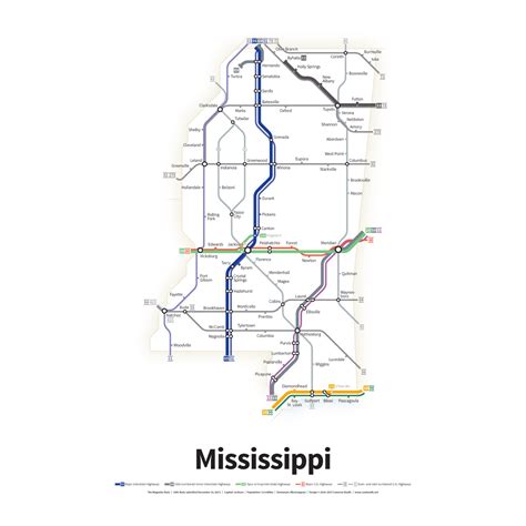 Highways of the USA – Mississippi – Transit Maps Store