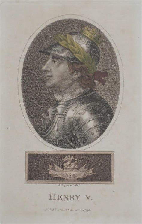 Original 1795 Portrait King Henry The Fifth Chapman Stipple Engraving