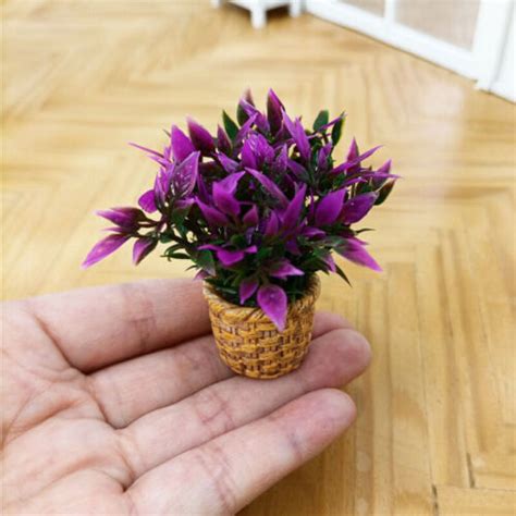 Dollhouse Scale Miniature Plant Flower Vase Pot Potted Garden