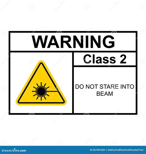 Laser Radiation Danger Class 2 Label Icon Safety Information Symbol