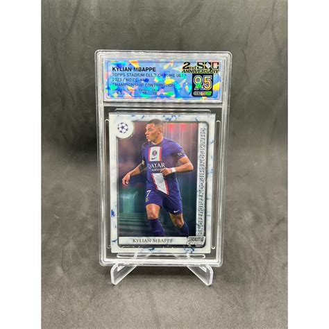 การดนกฟตบอล Kylian Mbappe Topps Stadium Club Chrome UEFA 2023 NO CC