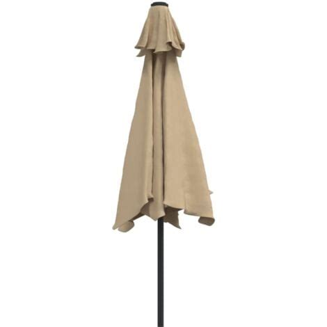 Parasol d extérieur avec poteau en métal 300 cm Taupe parasol