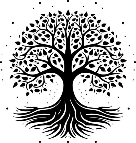 Tree of Life, Black and White illustration 43052271 Vector Art at Vecteezy