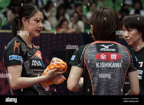 Yui Hamamoto Of Japan Is Pictured As She And Kasumi Ishikawa Compete