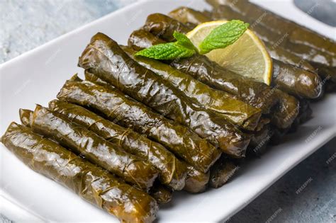 Premium Photo Delicious Dolma Sarma Stuffed Grape Leaves Rice