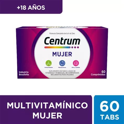 Centrum Mujer Multivitamínico Multimineral Suplemento X 60c Sabor S