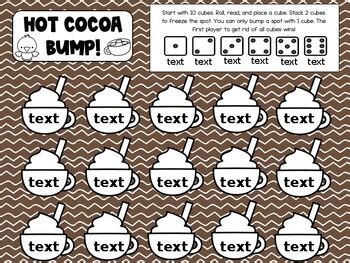 Hot Cocoa Bump Sight Word Game Editable By Raindrops And Lollipops