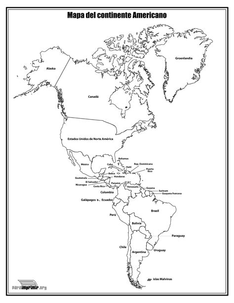 Mapa Del Continente Americano Con Nombres Imagui