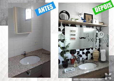 Banheiro com estilo de barbearia e elementos vintages