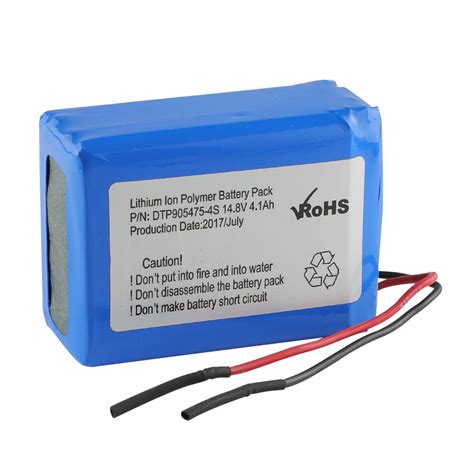 Flat Lithium Ion Battery Pack Dtp905475 4s 14 8V 4100mAh 14 8V