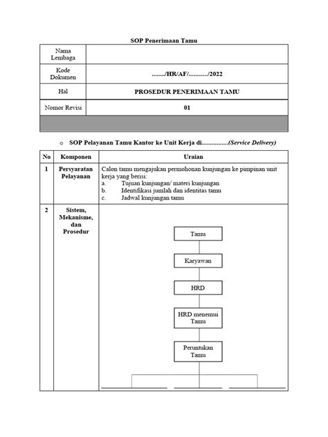 Sop Penerimaan Tamu Pdf